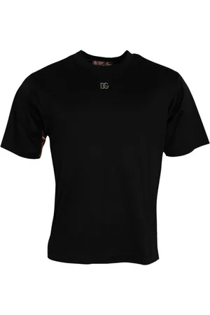 Dolce & Gabbana Koszulki, Mężczyzna, Czarny, 2XS, T-shirt z Tygrysem na Krótki Rękaw