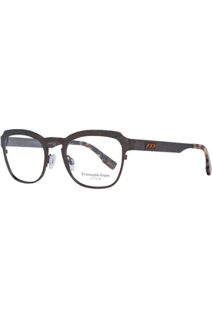 Ermenegildo Zegna Akcesoria, unisex, brązowy, ONE SIZE, Brązowe Tytanowe Okulary Męskie
