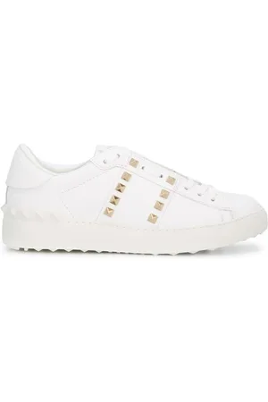 VALENTINO Buty, Mężczyzna, Biały, 40 1/2 EU, Len, Rockstud Untitled Sneakers