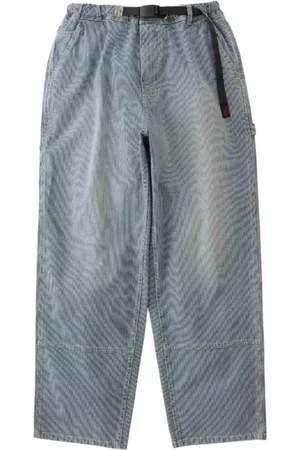 Gramicci Jeansy, Mężczyzna, Niebieski, M, Denim, Hickory Japońskie Spodnie Robocze z Denimu