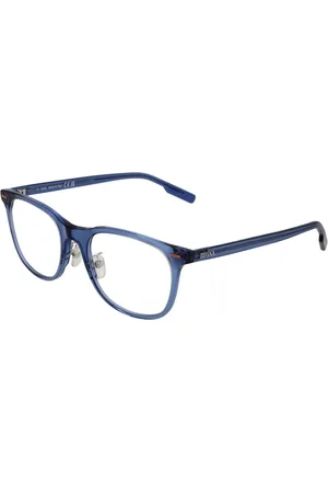 Ermenegildo Zegna Akcesoria, unisex, Niebieski, ONE SIZE, Niebieskie Okulary Optyczne Prostokątne