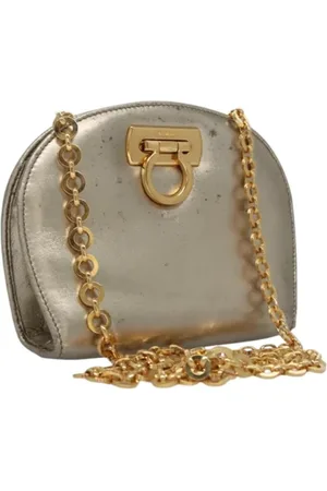 Salvatore Ferragamo Pre-owned, Kobieta, Szary, ONE SIZE, Skóra, Pre-owned skórzane torby na ramię