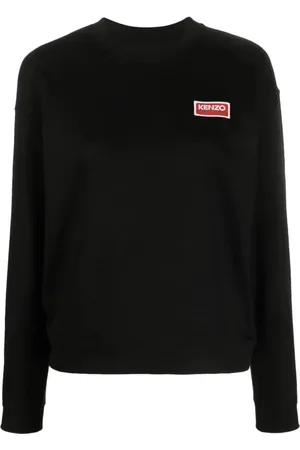 Kenzo Bluzy, Kobieta, Czarny, L, Len, Czarny Sweter Moda Damska