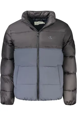 Calvin Klein Kurtki, Mężczyzna, Niebieski, S, Poliester, Tekstylna kurtka zimowa
