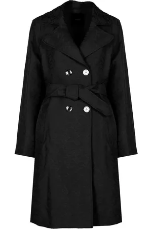 Pinko Płaszcze, Kobieta, Czarny, S, Elegancki trencz