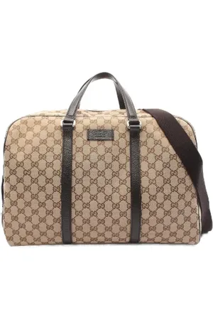 Gucci Pre-owned, Kobieta, Beżowy, ONE SIZE, Skóra, Pre-owned Canvas travel-bags