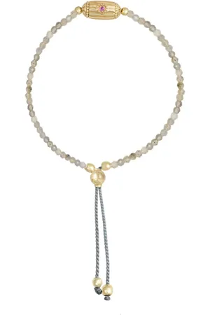 Dorothée Sausset Akcesoria, Kobieta, Szary, ONE SIZE, Bransoletka Rakhi Lola Stones Regulowana