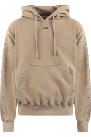 OFF-WHITE Bluzy, Mężczyzna, Beżowy, S, Stitch Skate Hoodie