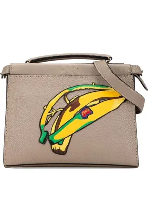 Fendi Pre-owned, Kobieta, Szary, ONE SIZE, Skóra, Pre-owned Skórzane torebki