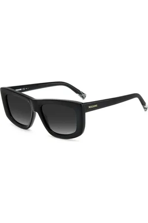Missoni Akcesoria, Kobieta, Czarny, ONE SIZE, Czarne Okulary Przeciwsłoneczne Damskie z Szklanym Szkłem