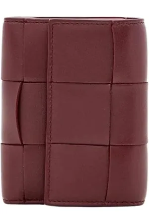 Bottega Veneta Akcesoria, Kobieta, Czerwony, ONE SIZE, Czerwony Skórzany Portfel Mini Styl Intrecciato