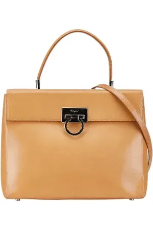 Salvatore Ferragamo Pre-owned, Kobieta, Beżowy, ONE SIZE, Skóra, Pre-owned Skórzane torebki