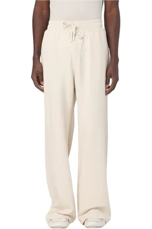Dolce & Gabbana Spodnie, Mężczyzna, Beżowy, M, Eleganckie Kremowe Spodnie Wide Leg