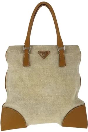 Prada Pre-owned, Kobieta, Beżowy, ONE SIZE, Skóra, Pre-owned Canvas totes