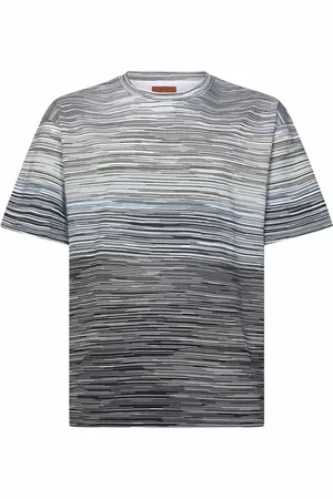 Missoni Koszulki, Mężczyzna, Szary, XS, Len, Szara koszulka z tłoczonym logo