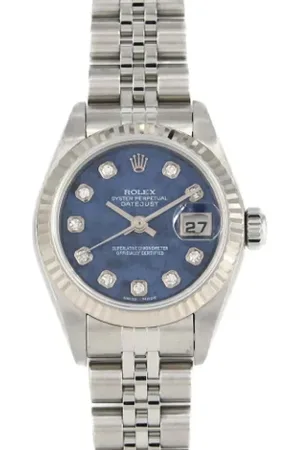 Rolex Pre-owned, Kobieta, Niebieski, ONE SIZE, Pre-owned Stainless Steel watches