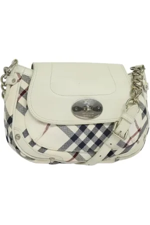 Burberry Pre-owned, Kobieta, Biały, ONE SIZE, Skóra, Pre-owned Canvas shoulder-bags