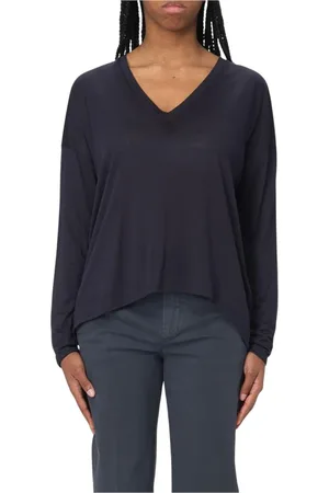Dondup Koszulki, Kobieta, Niebieski, M, Niebieski Top z Dekoltem Casual Chic