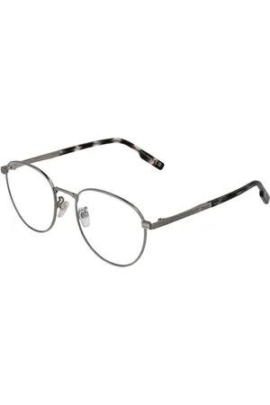 Ermenegildo Zegna Akcesoria, Mężczyzna, Szary, ONE SIZE, Gunmetal Okrągłe Oprawki Optyczne