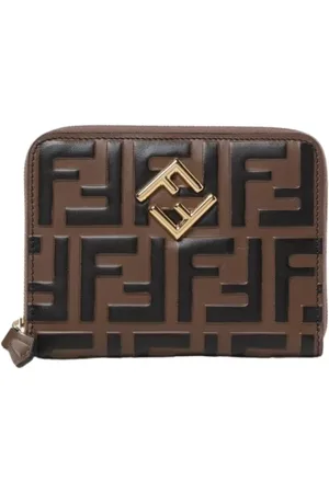 Fendi Akcesoria, Kobieta, brązowy, ONE SIZE, Luksusowy Portfel Zip Around w Brązowym