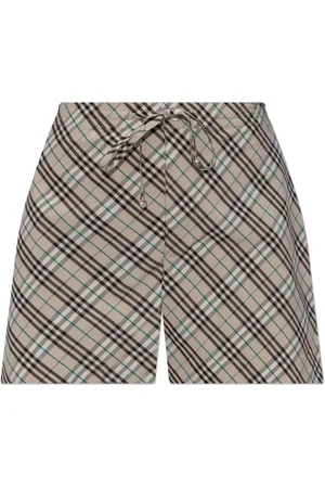 Burberry Szorty, Kobieta, Beżowy, S, Bawełna, Szorty z Sznurkiem w Stylu Vintage Check