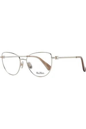 Max Mara Akcesoria, Kobieta, Żółty, ONE SIZE, Złote Okulary Optyczne Damskie Styl Motyla