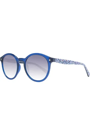 Ted Baker Akcesoria, Kobieta, Niebieski, ONE SIZE, Niebieskie Okulary Przeciwsłoneczne Damskie Okrągłe Gradient