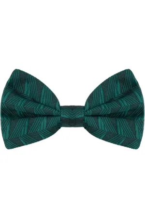 Dolce & Gabbana Akcesoria, Mężczyzna, Zielony, ONE SIZE, Zielony jedwabny szalik motyl
