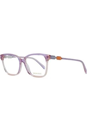 Emilio Pucci Akcesoria, Kobieta, Fioletowy, ONE SIZE, Fioletowe Okulary Optyczne Damskie Kwadratowy Styl