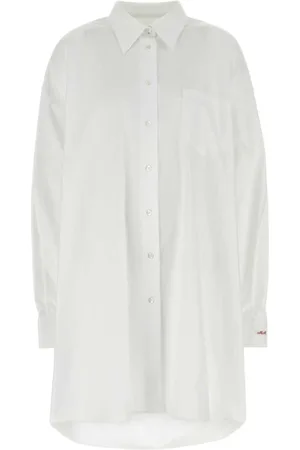 Maison Margiela Sukienki, Kobieta, Biały, S, Bawełna, Biała sukienka koszulowa Oxford