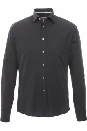 Hatico Koszule, Mężczyzna, Czarny, 6XL, Casualowa koszula z długim rękawem