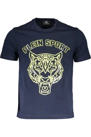 Philipp Plein Koszulki, Mężczyzna, Niebieski, S, Niebieski Bawełniany T-shirt Męski Styl Sportowy