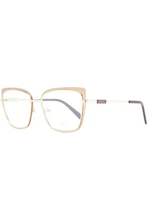 Emilio Pucci Akcesoria, Kobieta, Żółty, ONE SIZE, Złote Okulary Optyczne Cat Eye