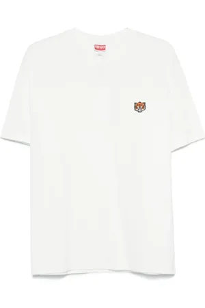 Kenzo Koszulki, Mężczyzna, Biały, M, Tiger Graficzny Bawełniany T-shirt