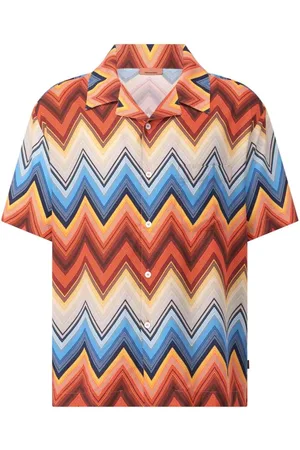 Missoni Koszule, Mężczyzna, Wielobarwność, L, Koszula do Kręgli z Wzorem Zigzag