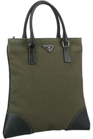 Prada Pre-owned, Kobieta, Zielony, ONE SIZE, Skóra, Pre-owned Canvas handbags