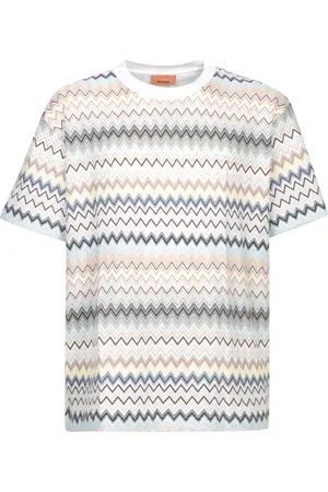 Missoni Koszulki, Mężczyzna, Wielobarwność, XL, Zigzag Print Crew Neck T-shirt