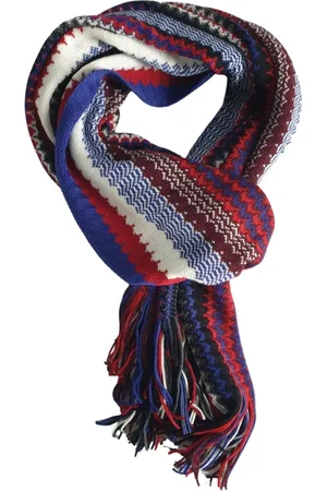 Missoni Akcesoria, Kobieta, Wielobarwność, ONE SIZE, Czerwony Wełniany Szalik Geometryczny