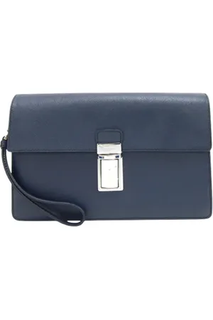 Prada Pre-owned, Mężczyzna, Niebieski, ONE SIZE, Skóra, Pre-owned Leather prada-bags