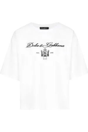 Dolce & Gabbana Koszulki, Kobieta, Biały, M, Casual Bawełniany T-shirt w Białym