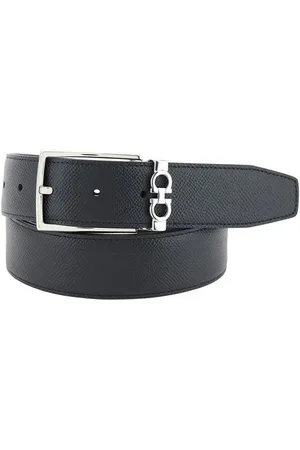 Salvatore Ferragamo Akcesoria, Mężczyzna, Czarny, 105 CM, Odwracalny pasek skórzany z logo Gancini