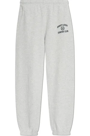 Sporty & Rich Spodnie, Kobieta, Szary, M, Bawełna, Varsity Crest Sweatpant