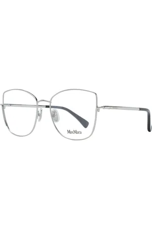 Max Mara Akcesoria, Kobieta, Szary, ONE SIZE, Srebrne Okulary Optyczne Dla Kobiet Styl Motyla