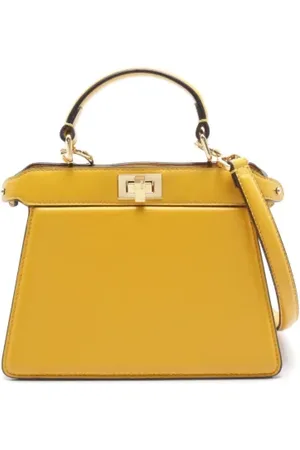 Fendi Pre-owned, Kobieta, Żółty, ONE SIZE, Skóra, Pre-owned Skórzane torebki