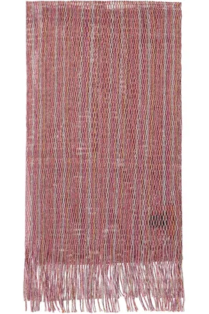 Missoni Akcesoria, Kobieta, Różowy, ONE SIZE, Nylon, Fringed Szal z Nitkami Lurex