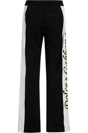 Dolce & Gabbana Spodnie, Mężczyzna, Czarny, L, Spodnie z Logo z Bawełny