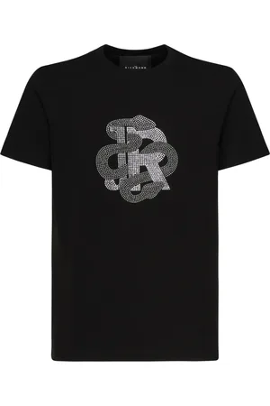 John Richmond Koszulki, Mężczyzna, Czarny, S, Czarny Crewneck T-shirty i Polosy
