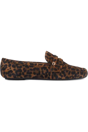 Gianvito Rossi Buty, Kobieta, brązowy, 40 EU, Animalier Brązowe Lordsy z Logo w Kolorze Złota