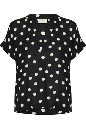 Kaffe Bluzki, Kobieta, Czarny, L, Bluzka z kropkami Top & T-shirt