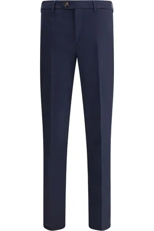 Brunello Cucinelli Spodnie, Mężczyzna, Niebieski, L, Spodnie Slim Fit z bawełny